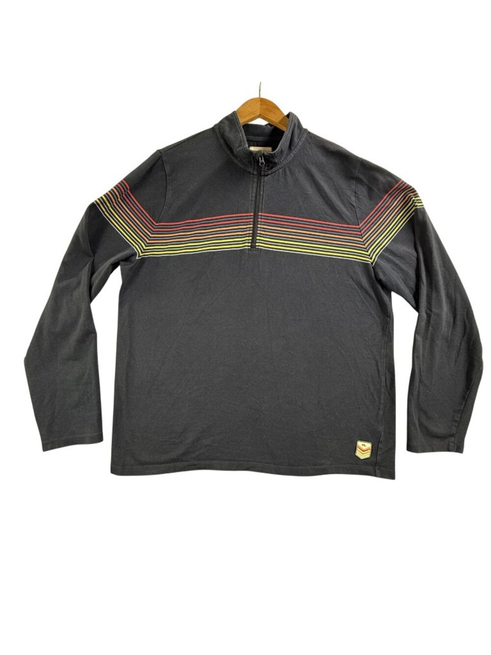 Marine Layer Pullover Mens Large Blue Archive 1/4 Zip Stripe Long Sleeve Top